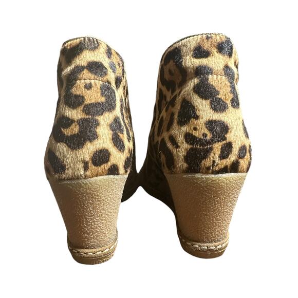 J.Crew Macalister Leopard Calf Hair Wedge Booties - Size 7 - Picture 6 of 10